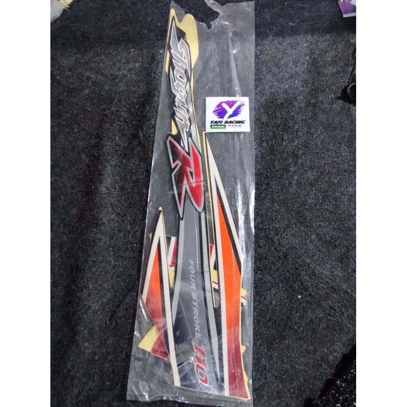 DECKAL STRIPING BODY MERAH HITAM SHOGUN 110 R ARIEL