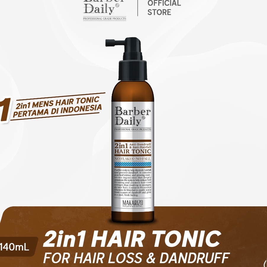 COD Makarizo Barber Daily 2 in 1 Hair Tonic 14 ml  Hair Tonic Spray  Perawatan Rambut Rontok  Vitami