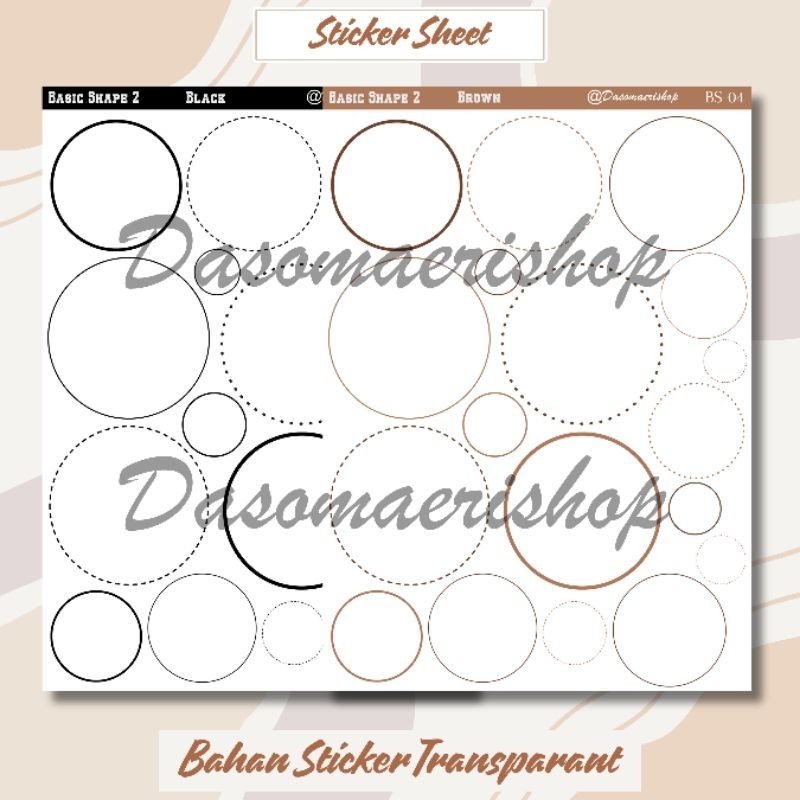 

Basic Shape 2 Sticker Sheet For Journal / Scrapbook