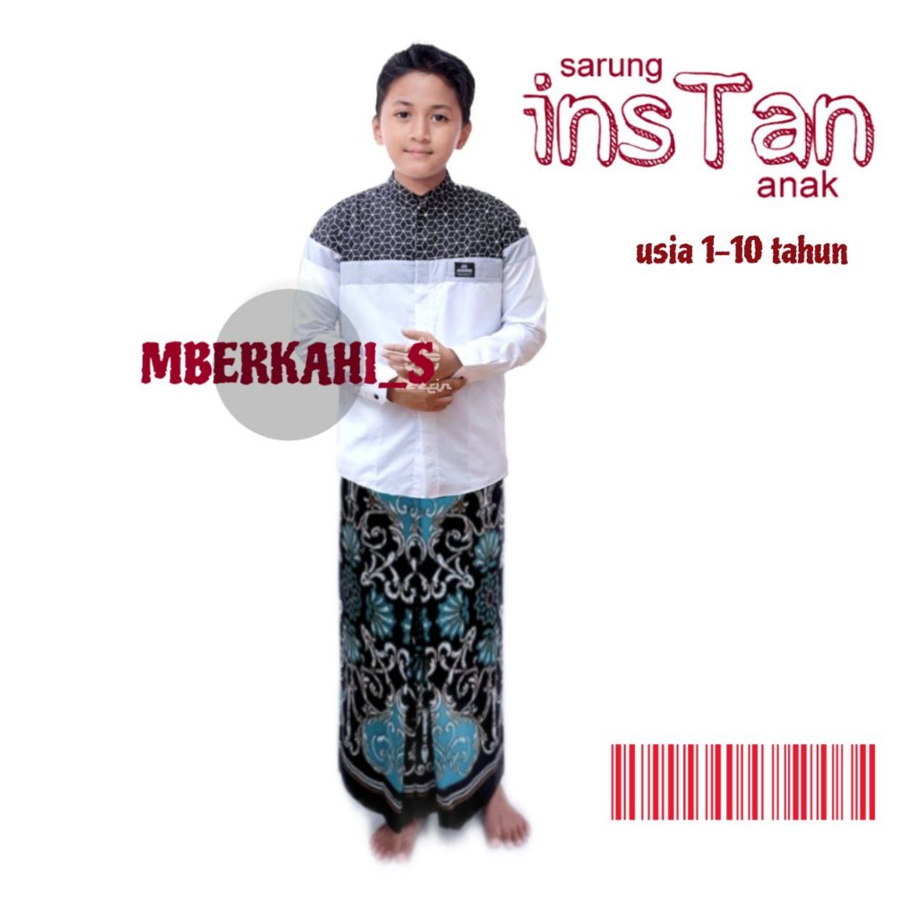 Sarung Instan Anak Usia 2-10 Tahun Motif Batik Gus Iqdam Sarung Anak Model Rok