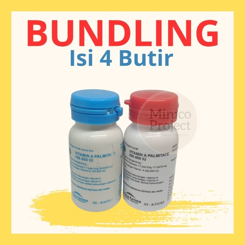 BUNDLING VITAMIN A 200.000 100.000 IU-Vitamin ANAK kapsul posyandu merah biru isi 4kapsul