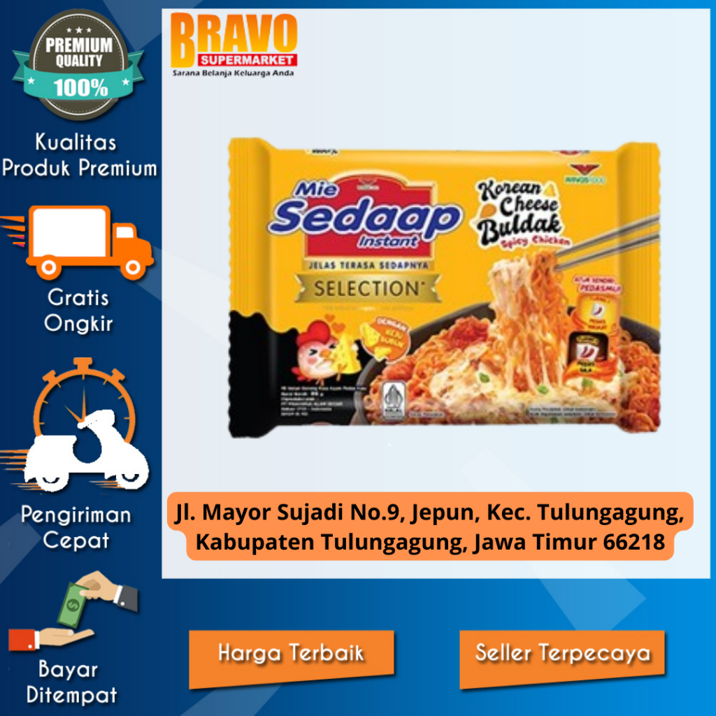 

Bravo Supermarket Tulungagung - Sedaap Mie Instan Goreng Korean Cheese Buldak 86 gr