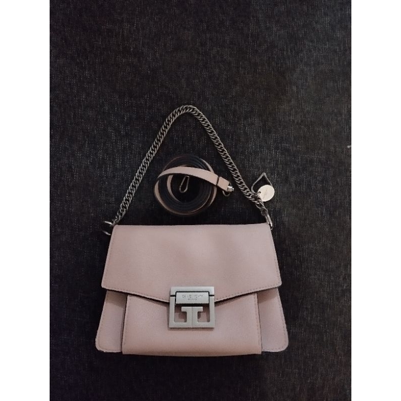 DP TAS PRELOVED Givenchy Small GV3 PINK NUDE Leather Crossbody Bag