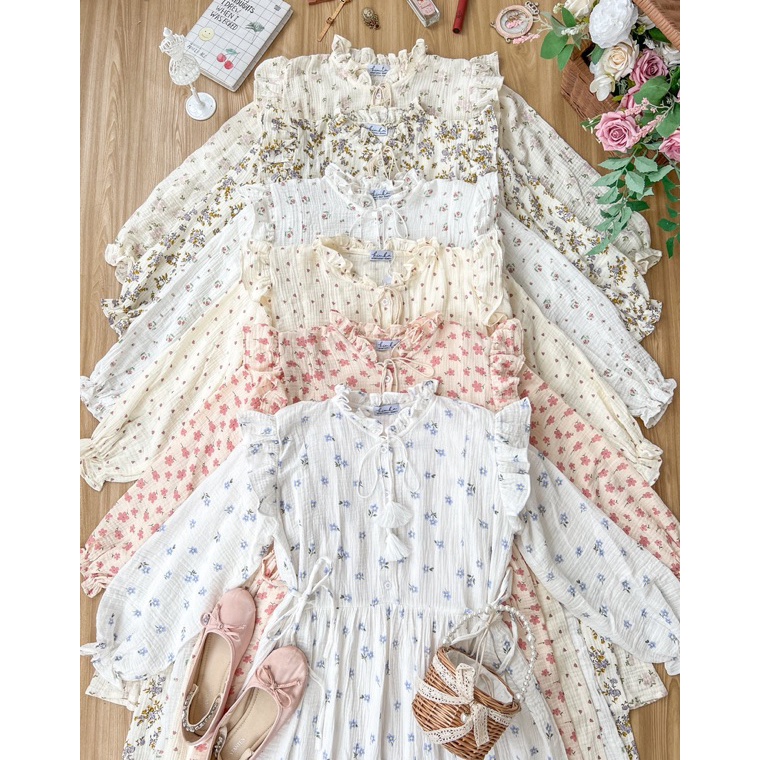 Aurora Dress by Kimka Hijab  Dress Lebaran Cantik Wanita  Gaun Vintage Casual Korean Style  Dress Wa