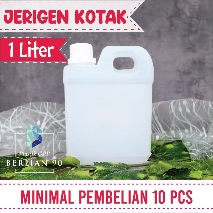 Jerigen 1 Liter Botol Jerigen Kotak 1000ml Natural
