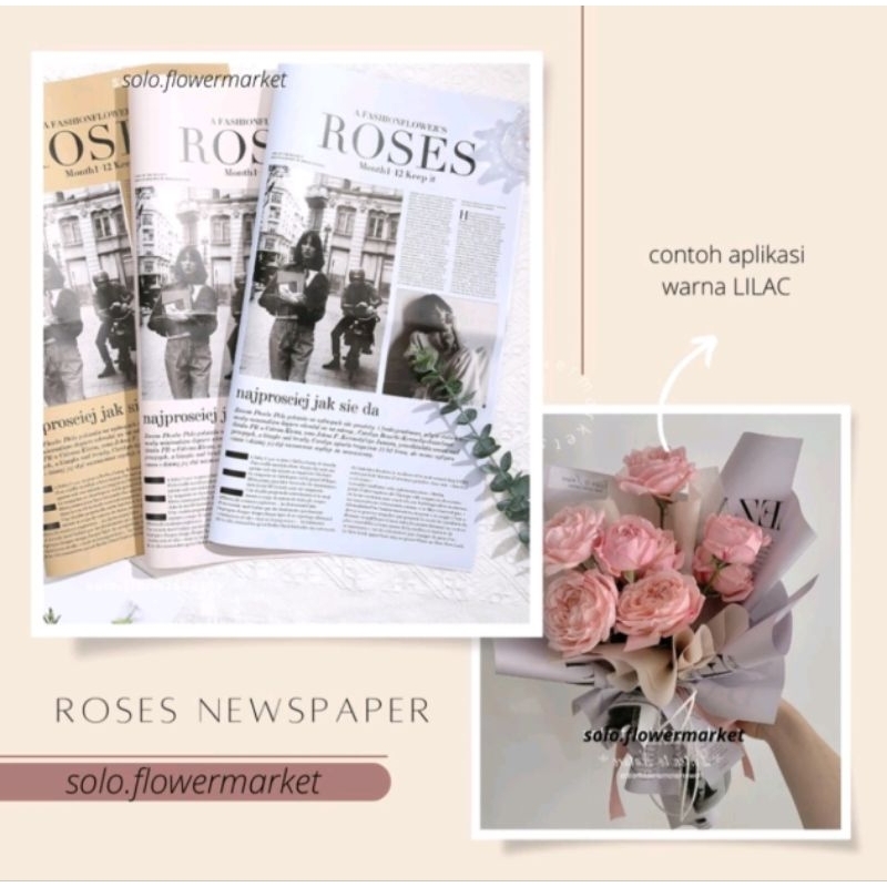 

Cello Roses newspaper motif koran isi 5 lembar