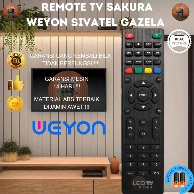 Remot remote TV Sakura weyon sivatel Gazela animax LCD LED XY 1517