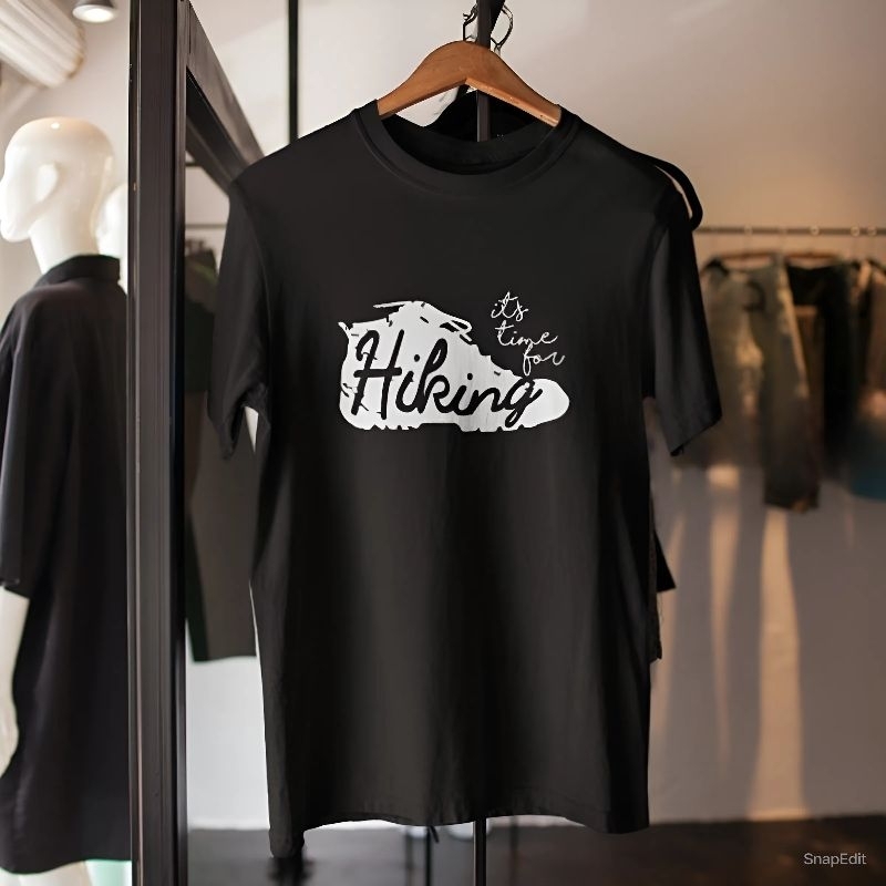 Kaos Pria Wanita Pendaki Gunung Time For Hiking Cotton Combed 24s - M L XL XXL XXXL