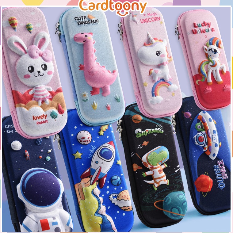 

KODE B14Q Tempat Kotak Pensil Timbul 3D Lucu Imut Astronot Kelinci Dino Unicorn Kuda Bear Cute Pensil Case