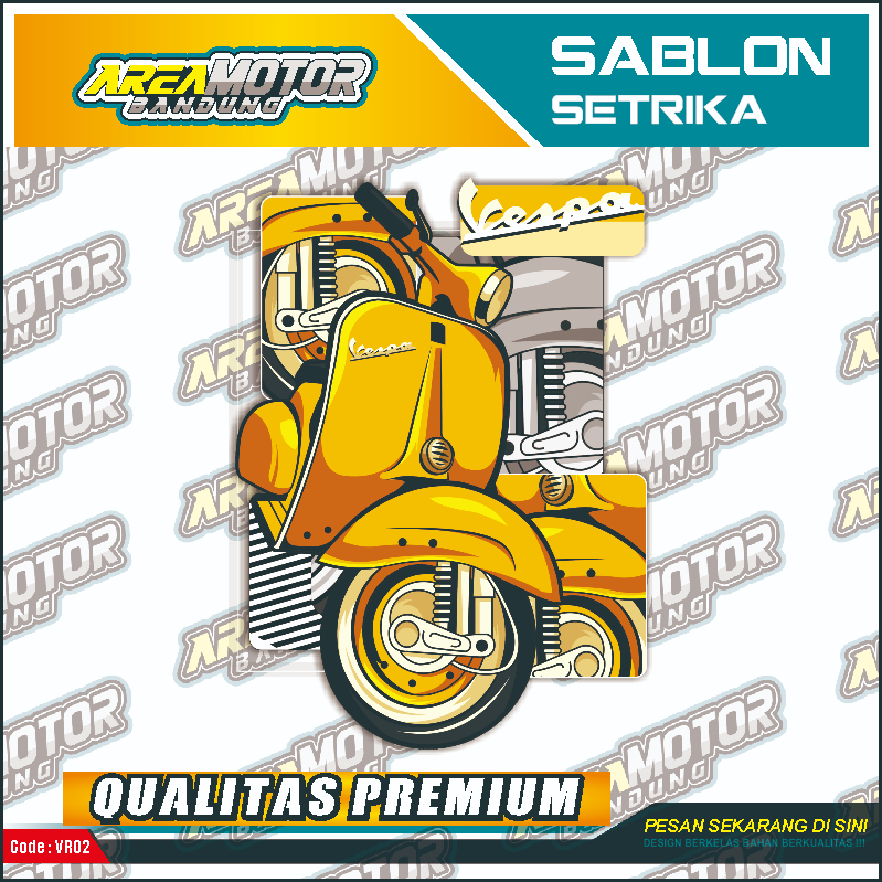 

Print sablon DTF/cetak sablon DTF/sablon setrika siap press 1 sisi Tema Motor VESPA Uk A4 / A3
