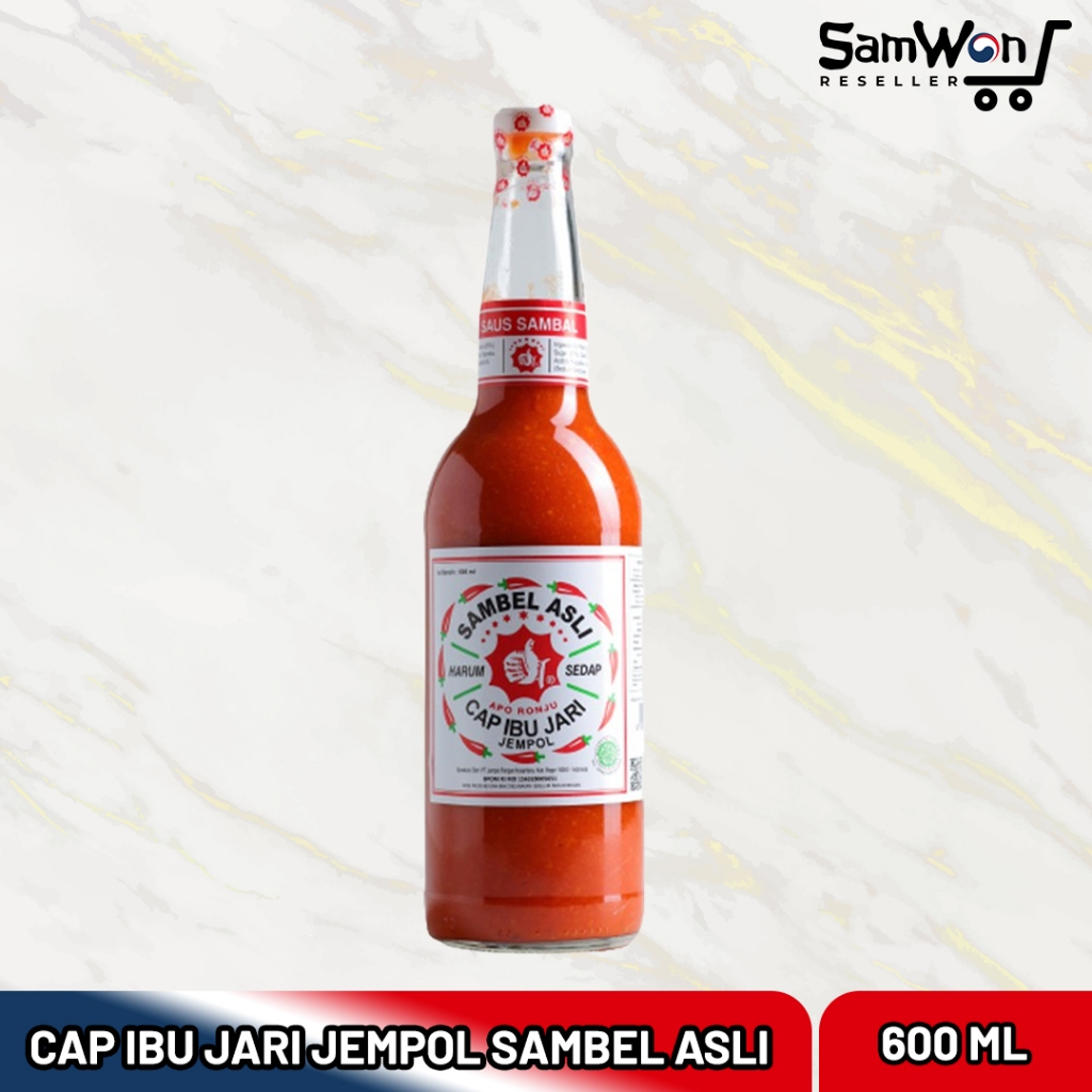 

Sambal Asli Cap Ibu Jari Jempol 600ml - Chili Sauce Saos Sambel Saus Kemasan Botol 600 ML