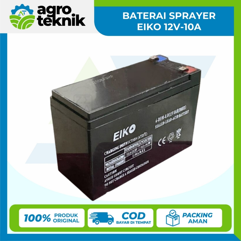 Agroteknik - Baterai 10A 12V Eiko Aki Accu Sprayer Elektrik