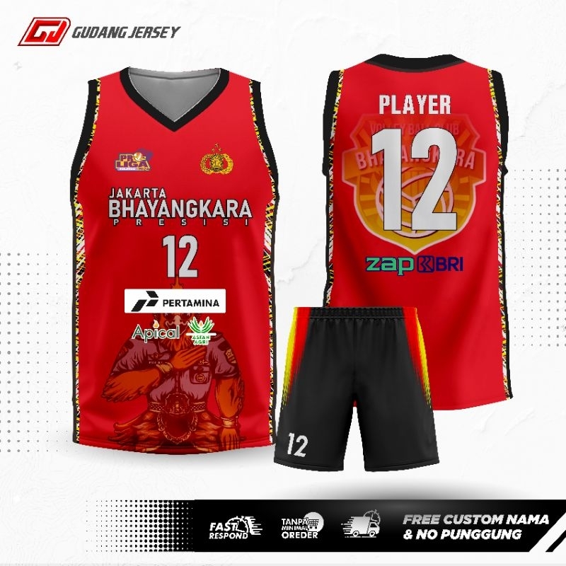 JERSEY JAKARTA BHAYANGKARA PRESISI TERBARU PROLIGA 2024 GRATIS NAMA DAN NOMER