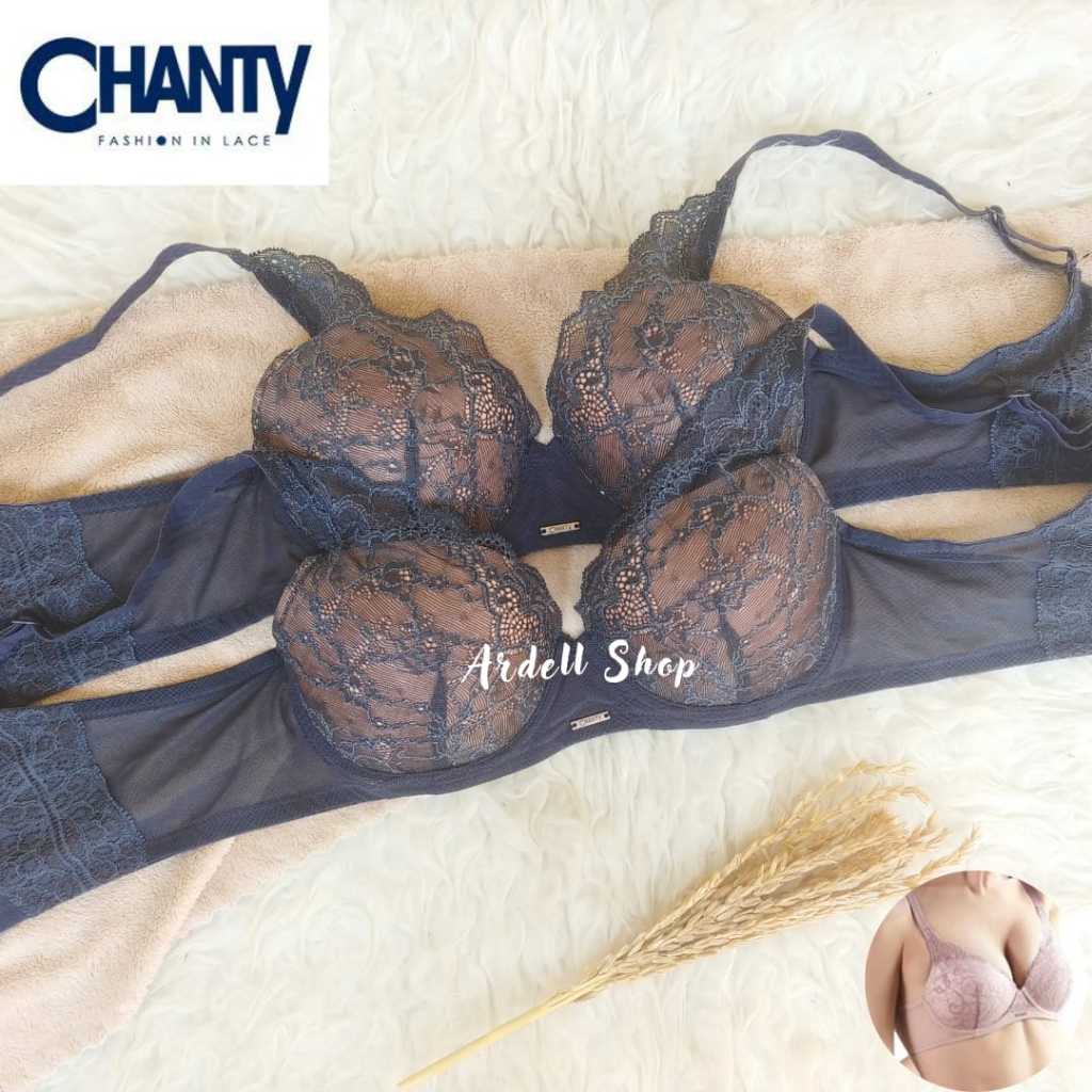 DC BRA WANITA TANPA KAWAT CHANTY RENDA LOGO BLACK CUP 34B 38B ELT