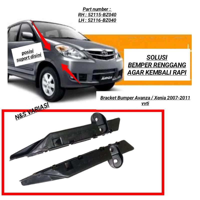 BRACKET SUPORT BEMPER AVANZA XENIA 2007 - 2011 / BRIKET BEMPER AVANZA XENIA VVTI / SUPORT BEMPER AVA