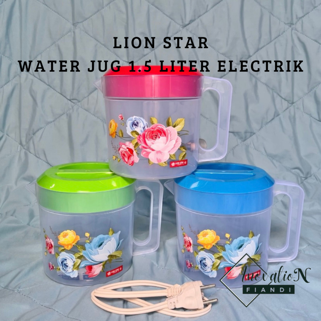 TEKO LISTRIK PLASTIK LION STAR 1,5 L / MUG LISTRIK 1,5 L SNI (listrik)