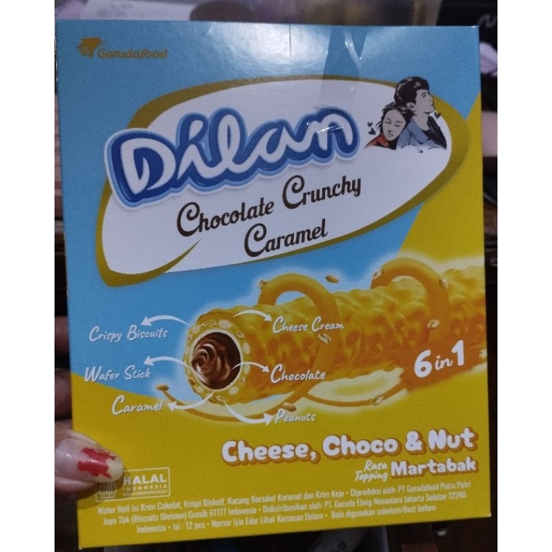 

dilan,chocolate,crunchy,caramel,martabak,isi,12pcsx23gr