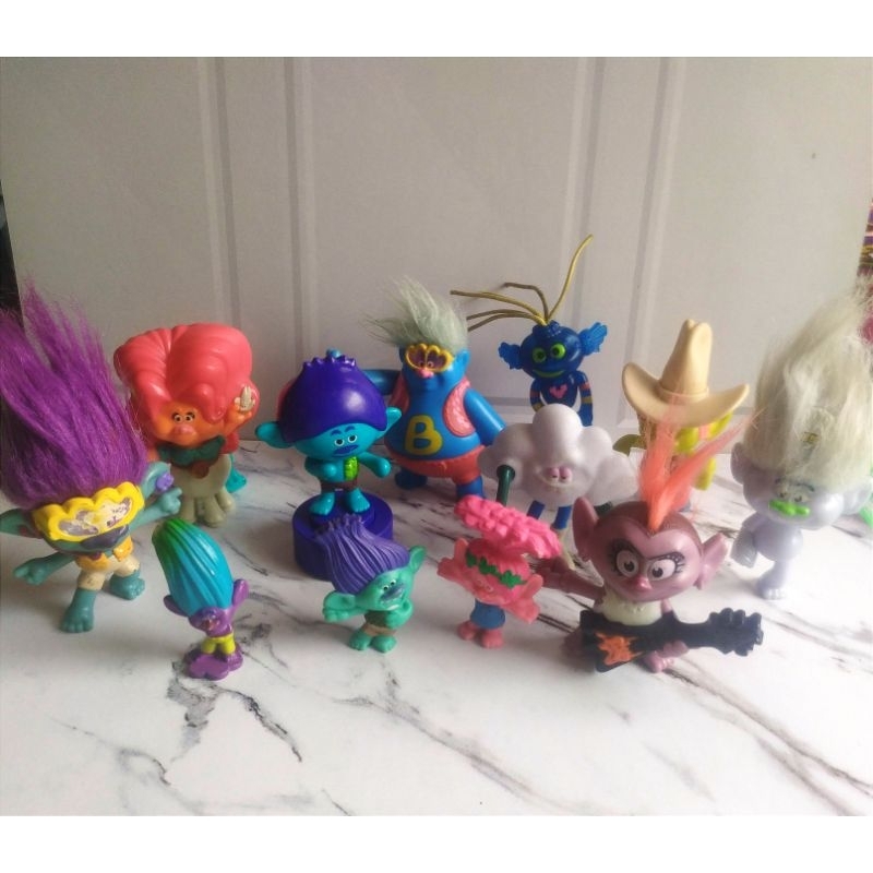 Figur Trolls Figure Troll Set Mainan Bekas Mcd , happy meal