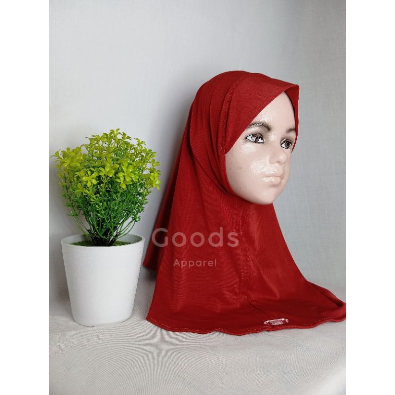 Goods Apparel - Raya Daily Hijab (Red) 0-3 Tahun