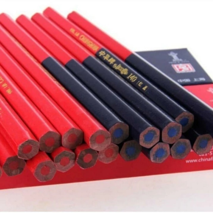 

pensil jahit merah biru kecil pensil penjahit pola bulak balik