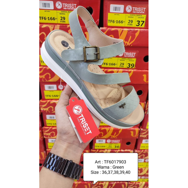 sandal triset dengan tali belakang