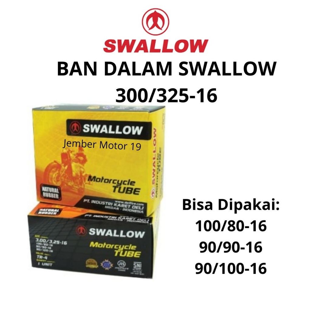 BAN DALAM MOTOR SWALLOW 300/325-16 (100/80-16) (90/90-16) (90/100-16)