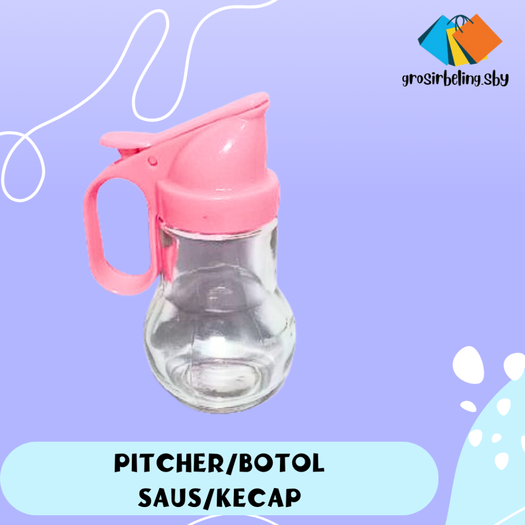 Pitcher Kecil Botol Kaca Beling Tempat Saus Kecap