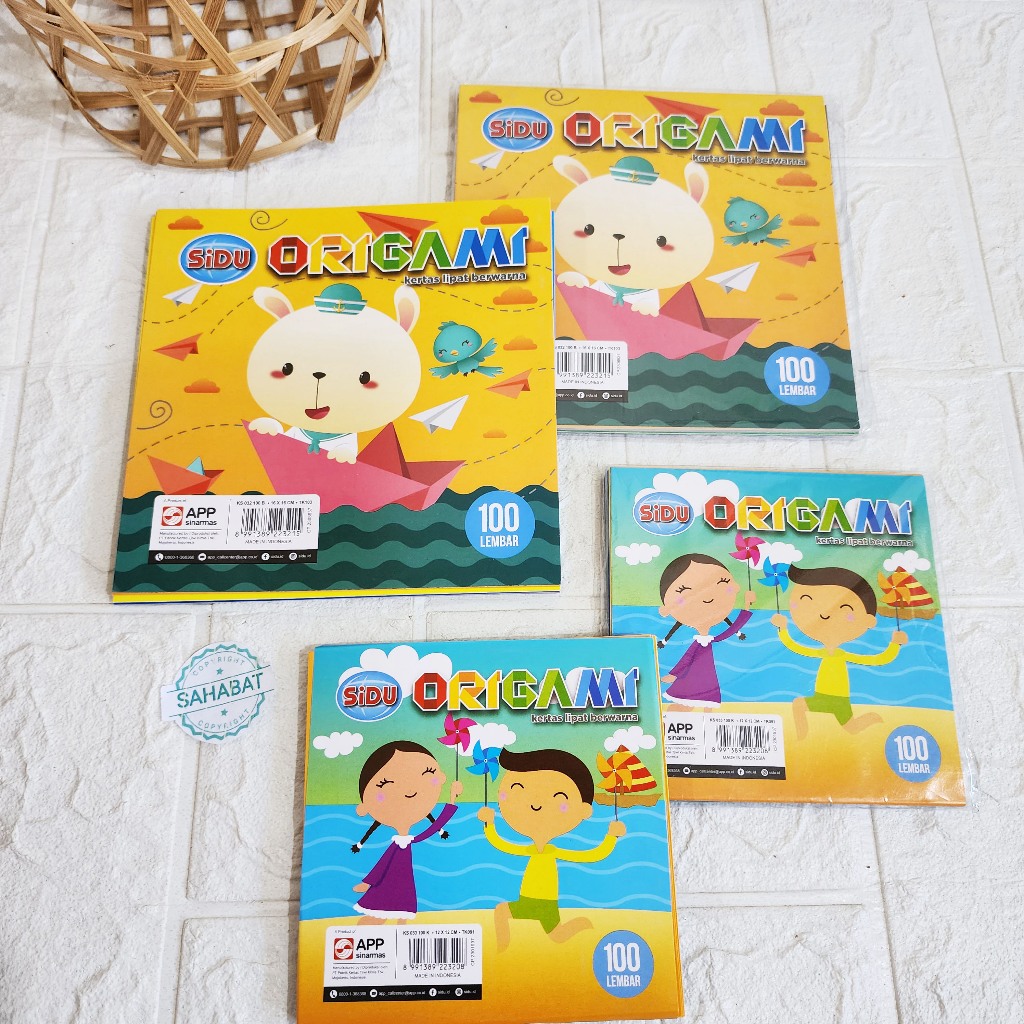 

SIDU KERTAS LIPAT ORIGAMI BESAR (16X16CM) DAN KECIL (12X12CM) 1PACK ISI 100LEMBAR