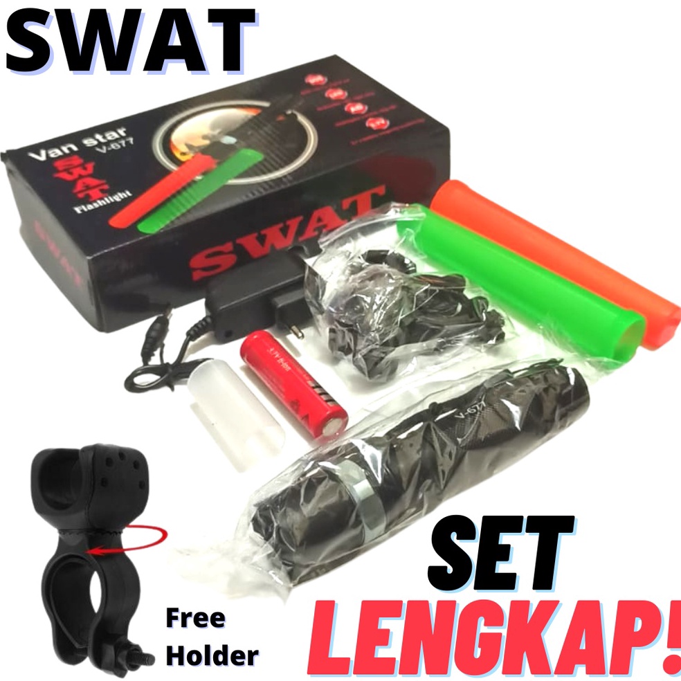 KODE D88F Holder Mounting Dudukan Senter Berburu PCP Set Senter SWAT Cree Untuk Di Senapan Predator 