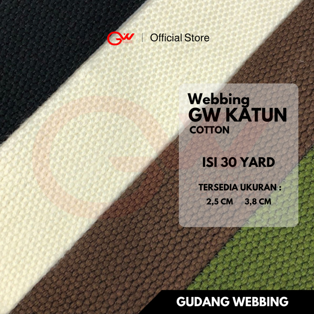 

RB Webbing Katun 3,8 Cm Tersedia Dalam Berbagai Warna