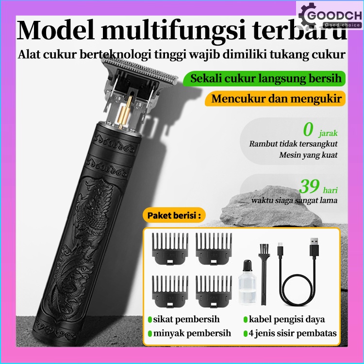 GOODCH Mesin Cukur Rambut Nirkabel Portable – USB Rechargeable Trimmer, Desain Ergonomis & Ringkas, 