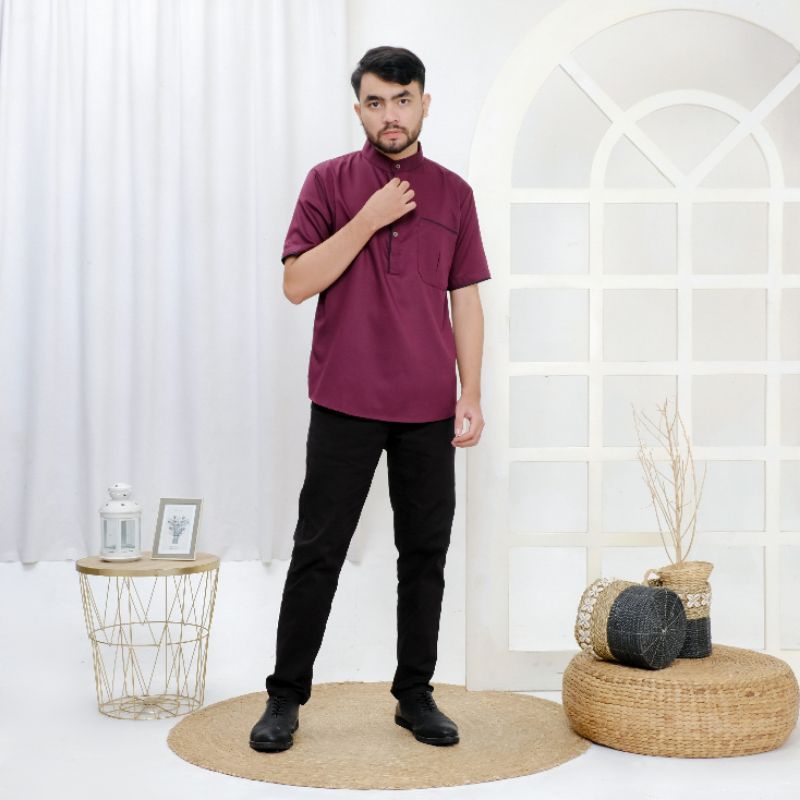 Baju Koko Syauqi Lengan Pendek Premium Koko Kurta Koko Couple