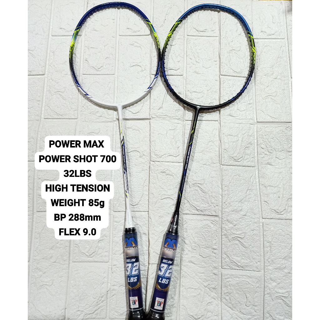 NEW RAKET BADMINTON POWER MAX POWER SHOT 700 MAX 32LBS FREE PEMASANGAN SENAR