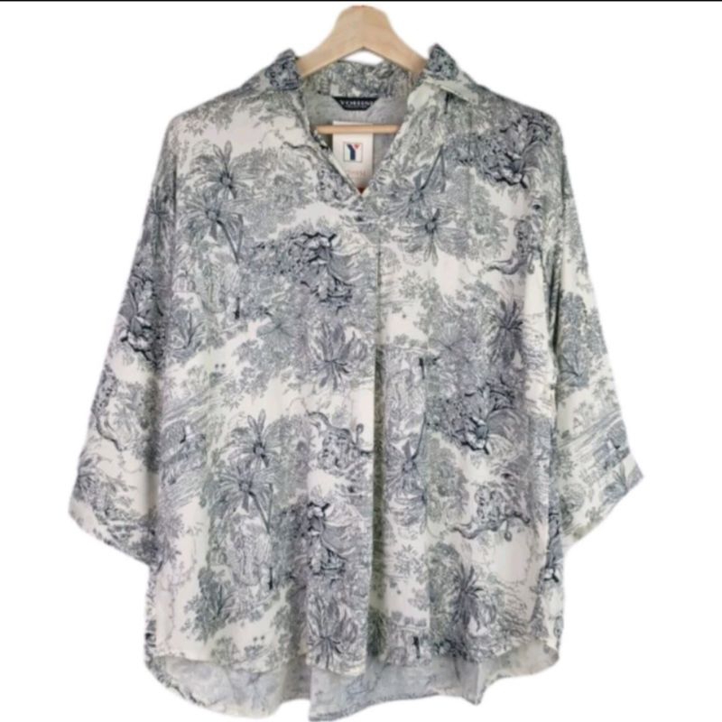 BLOUSE JUMBO 5XL LD130 120 110 atasan rayon krah v kemeja