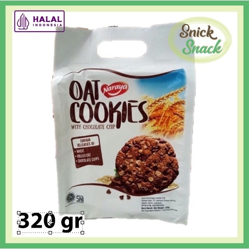 

Naraya Oat Cookies 320 gr Biskuit Kukis Dari Oats Chocolate Chip Kemasan Besar