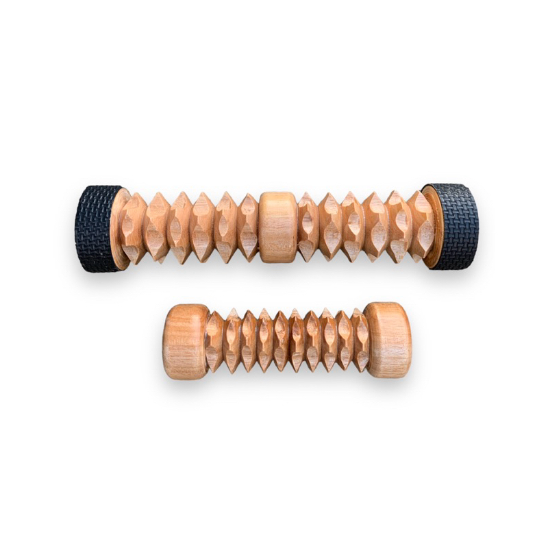 alat pijat refleksi terapi dua telapak kaki kayu tradisional