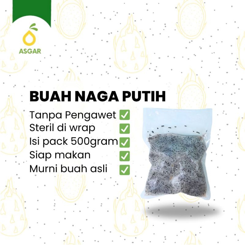 

Buah Naga Putih Frozen 500gr Bogor