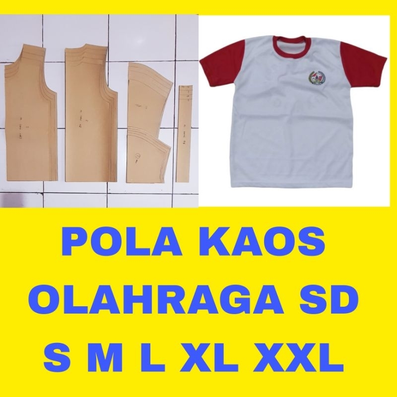 pola kaos olahraga SD size  S M L XL XXL