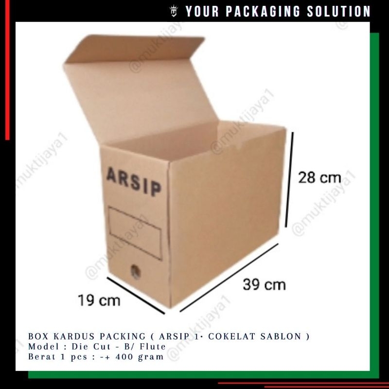 

BOX ARSIP 1 SABLON ~ 39x19x28cm KOTAK ll KARDUS ll ARSIP ll FILE ll DOKUMEN BK