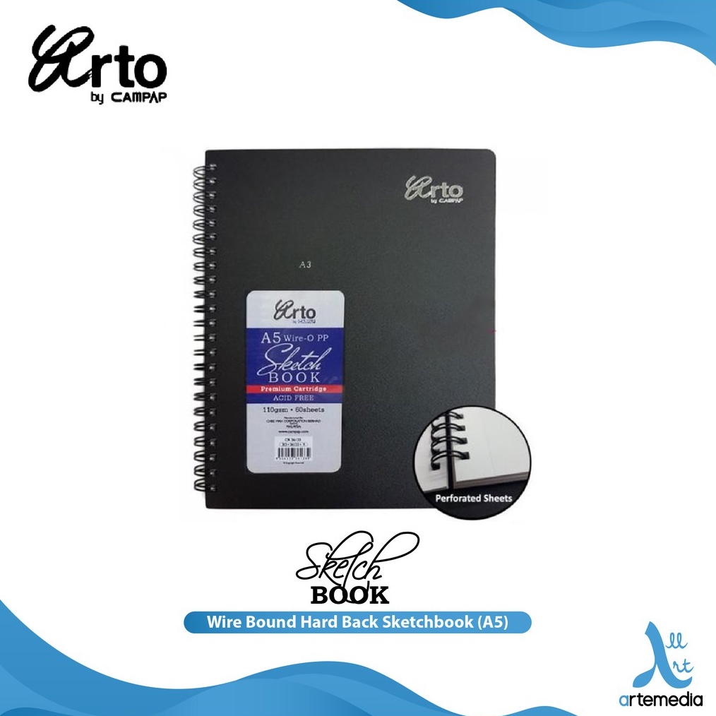 

Arto A5 Wire Bound Hard Back Sketchbook ART N9X9