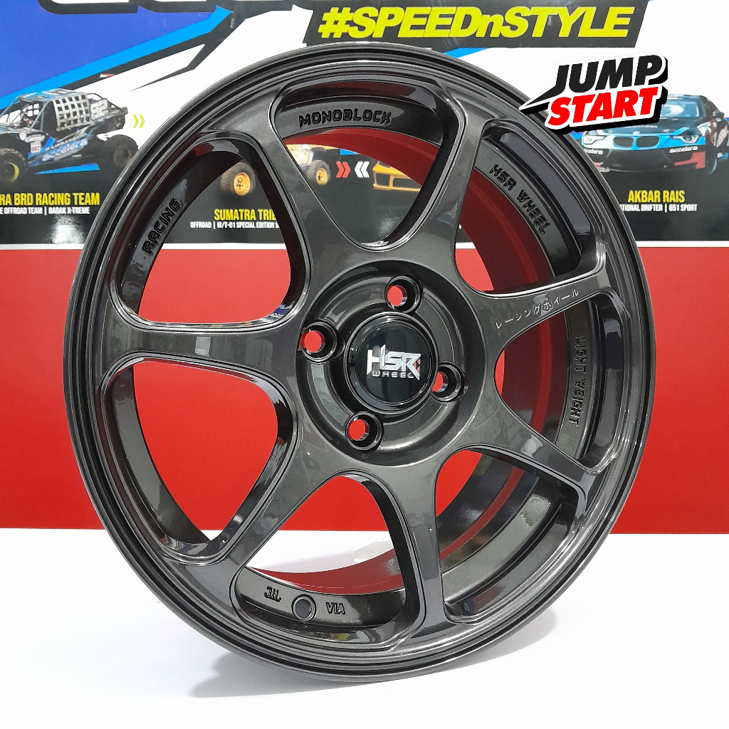 Velg r15 ignis swift freed brio hsr original sebunsuta baut 4x100 lebar 6,5 offset 42 glossy metal p