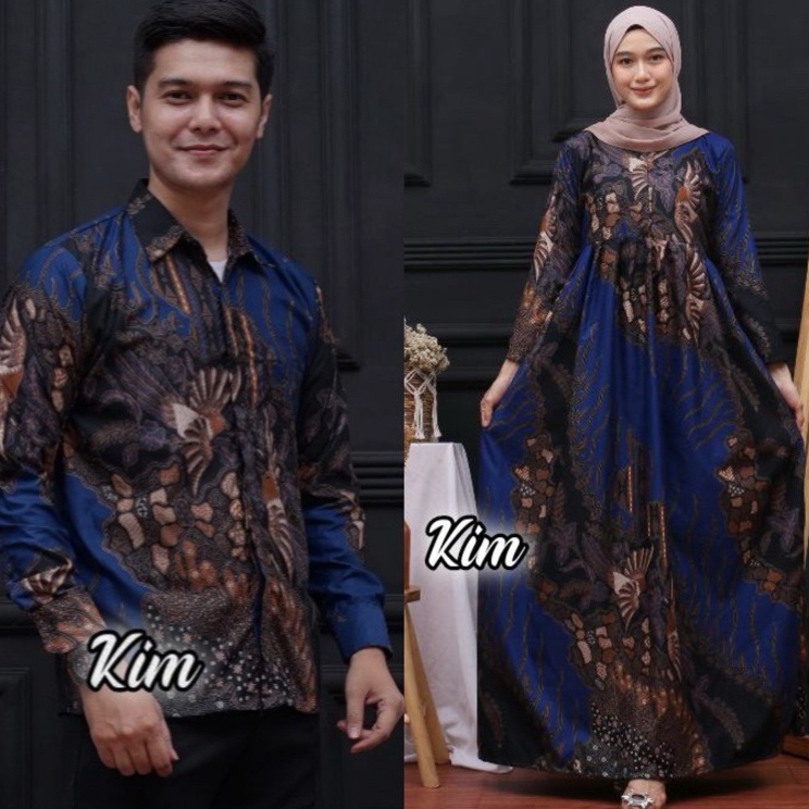 Terlaris Maura Couple HARGA SATUAN  Sania Ruffle Batik Couple Gamis Standar Jumbo Terbaru