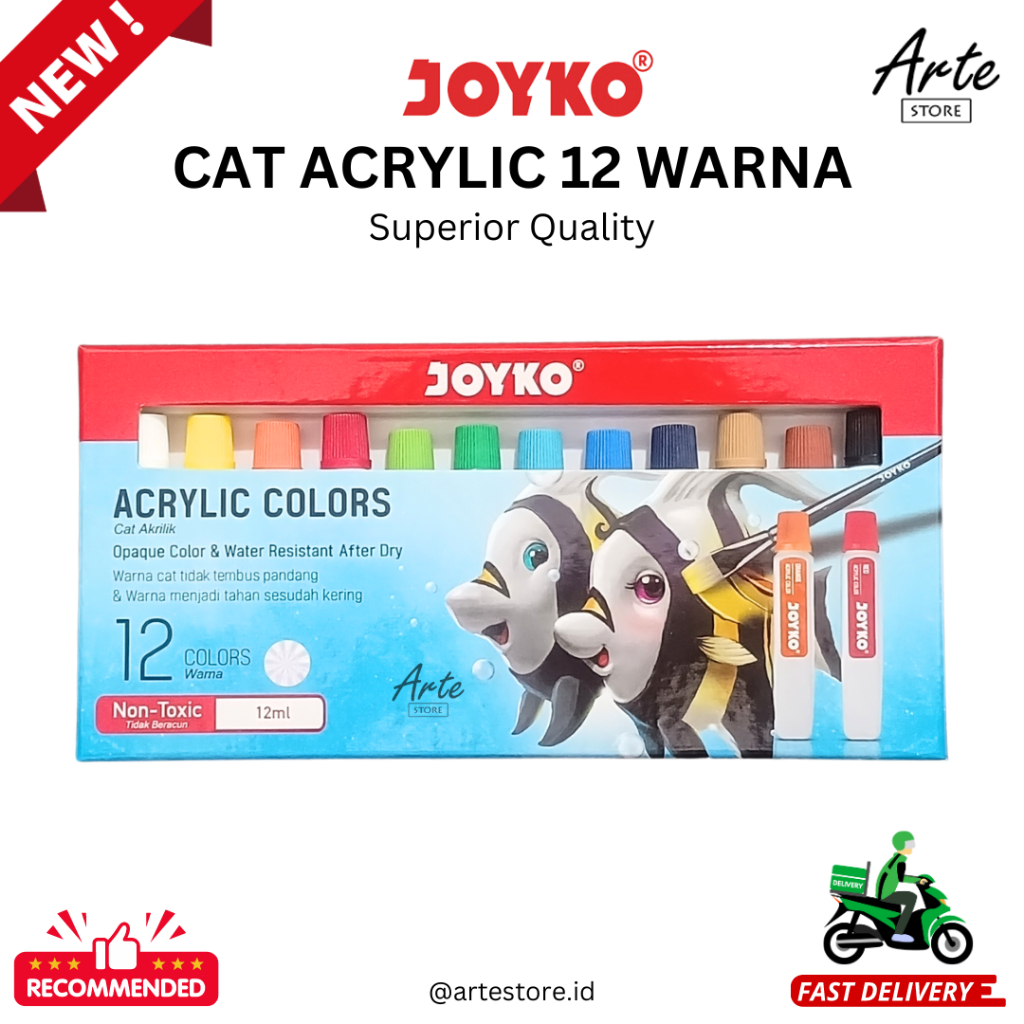 

Cat Acrylic Joyko 12 Warna x 12ml