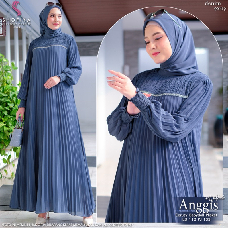 Anggis Dress ori shofiya / original shofiya / Lingkar dada 110 / Gamis anggis shofiya / dress anggis