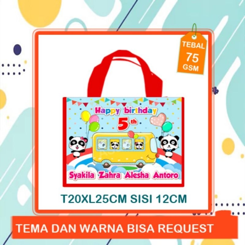 

goodiebag ulang tahun anak baby bus model tenteng