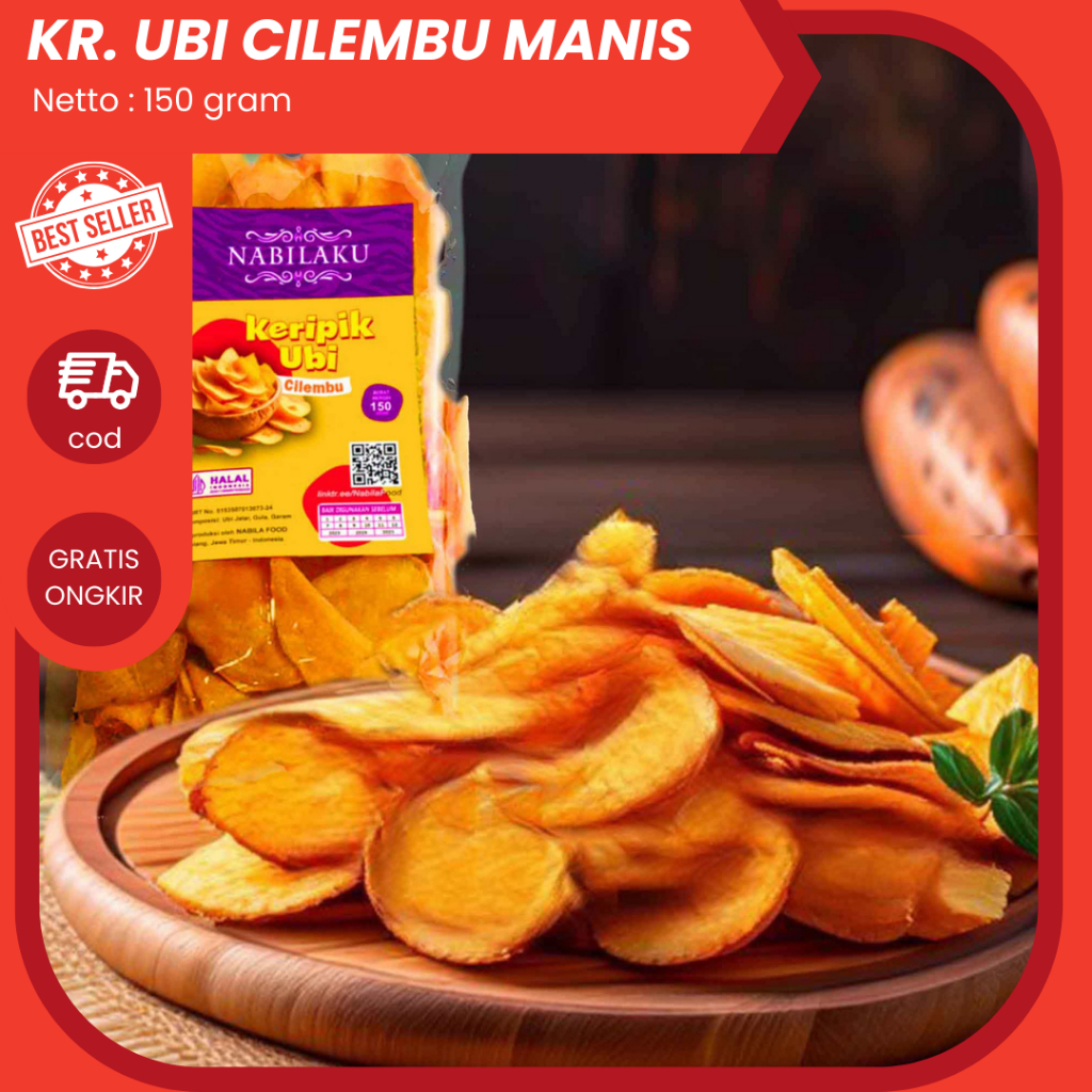 

NABILAKU Snack Cemilan Keripik Kripik Ubi Jalar Telo Kuning Cilembu Original