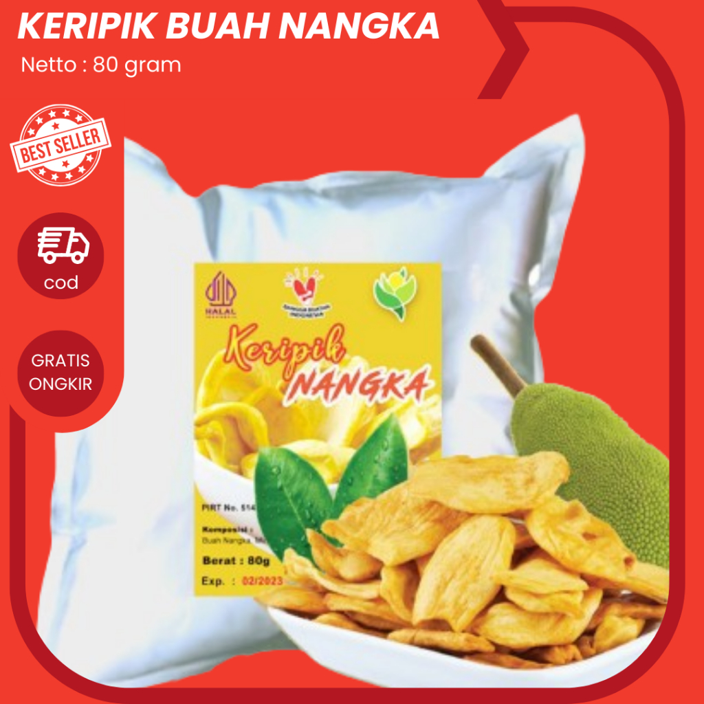

NABILAKU Snack Keripik Kripik Buah Nangka Khas Malang Asli GRADE A SUPER 80g