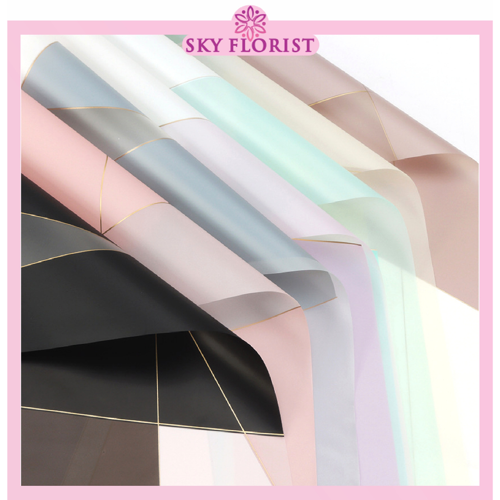 

20 LEMBAR Wrapping Flower Kertas Buket Bunga Cellophane Paper Motif Nosha Magnetic Line KB6063