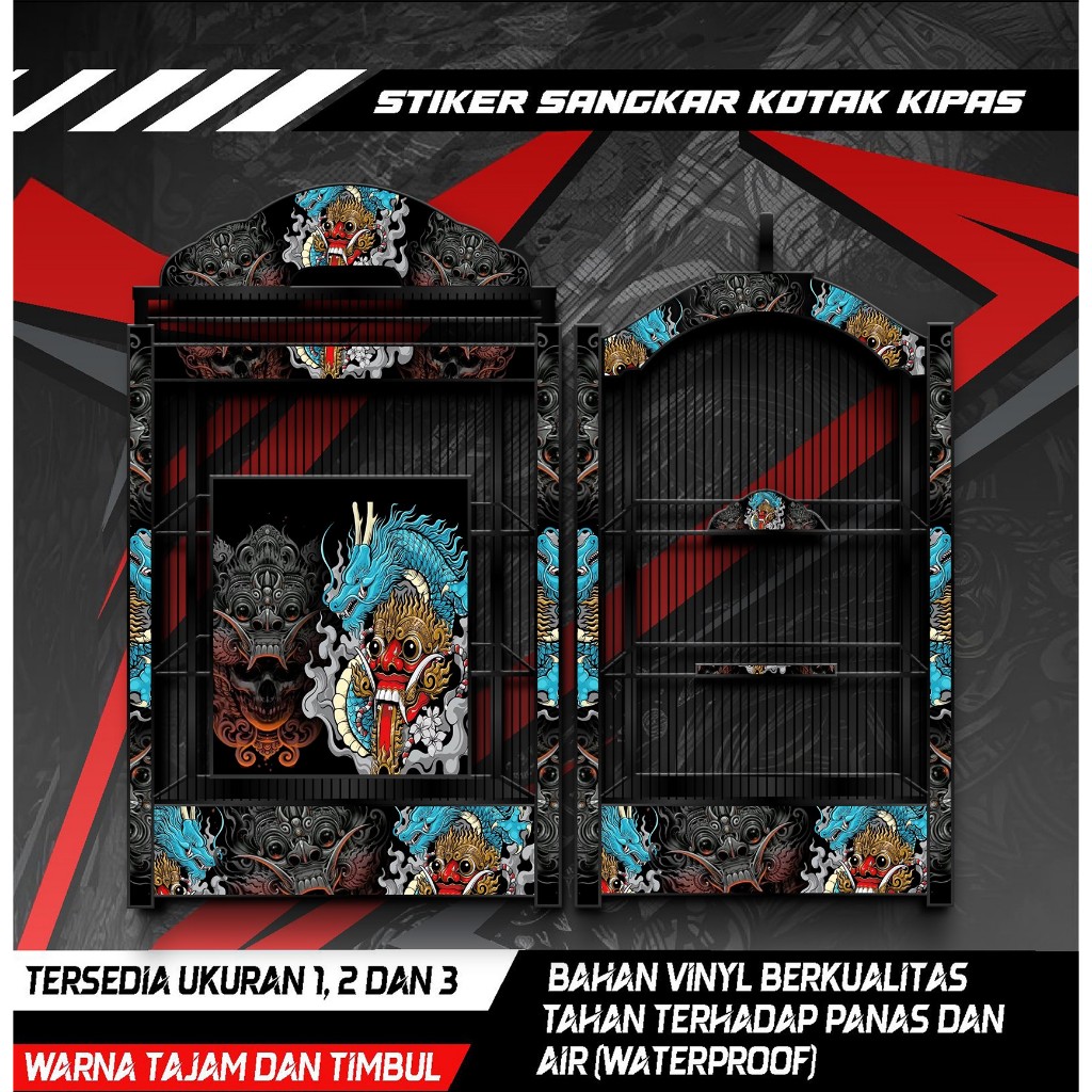 

Stiker Decal Sangkar Burung Kotak Kipas, Kacer, Kenari, Cucak Ijo, Desain Barong, COD, Anti Air