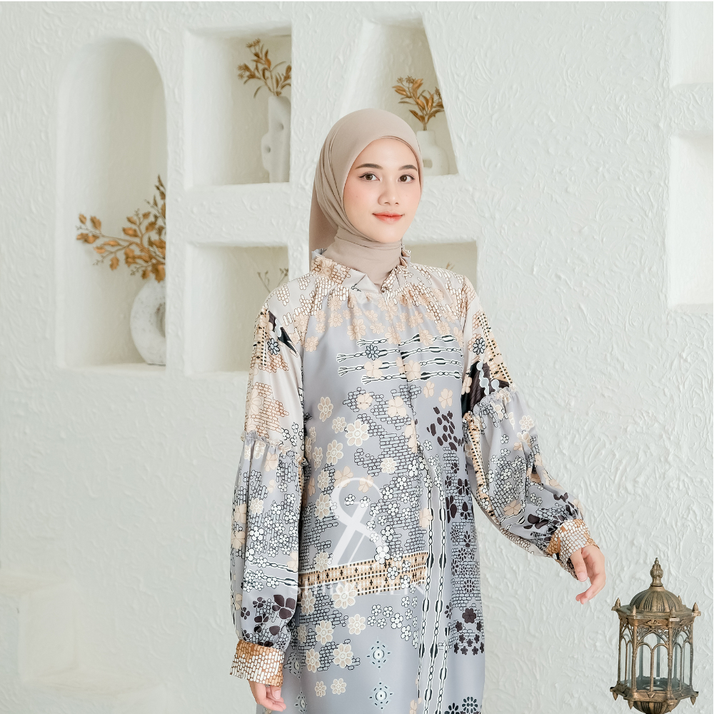ShirinZein - Gamis Khansa Bahan Sliky Size S - 3XL Kondangan Pesta Simple Mewah Elegan Terbaru 2024-6